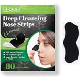 ELAIMEI Pore Strips, 80 Pcs, Natural Charcoal Blackhead Remover Strips for All Skin Types, Pore Deep Cleansing &amp; Minimizing Nose Strips, Instant Unclogging