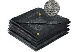REBELLA 70% Shade Cloth, Black Shade Cloth with Grommets, Garden Shade Cloth Shading Antifreezing for Plants Cover, Greenhouse, Barns Kennel, Patio (70%6.5ft x 3ft)