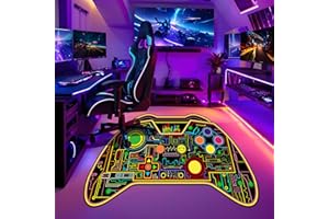 WJLBKGU Gamer Rug for Boys Room - Gaming Rug, 3'X5' Colorful Game Controller Shape Gaming Carpet for Teens Boys Playroom Computer Chair Floor Mats Decor Game Carpet for Bedroom