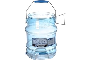 San Jamar Saf-T-Ice Ice Tote with Ice Machine Hanger for Kitchens, Restaurants, and Fast Food, Plastic, 5 Gallons, Blue