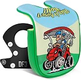 DF3 Putter Cover Golf Headcover Fits for LAB DF3 Center Shaft Putter Cover | Fun Golf Cart Embroidery With This Is How I Roll Design, Bright Green Trim, Magnetic Closure and Padded Protection