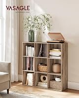 VASAGLE Bookcase 9-Compartment Shelf Camel Brown LBC177K01 view 2