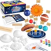 64 PCS Solar System Project Kit, Solar System Model Kit with 13 Mix Foam Balls, Solar System Toys for Kids 3-5, Learn Planets Science Kit School Project Supplies of Bamboo Sticks, Flags, Brushes