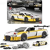 ​Mattel Brick Shop Hot Wheels Elite Series Building Set, '15 Audi R8 LMS with 820 Pieces, Realistic Details and Custom Decals