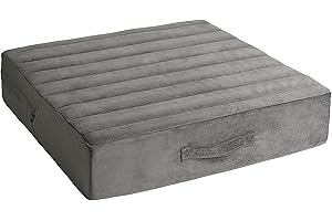Sunsleek Floor Pillow - Square Large Cushions for Adults, Pillows Seating for Meditation, Yoga, Luxurious Chenille Tufted, Perfect for Bench/Chair Cushion – Dark Grey, 22 x 22 Inch