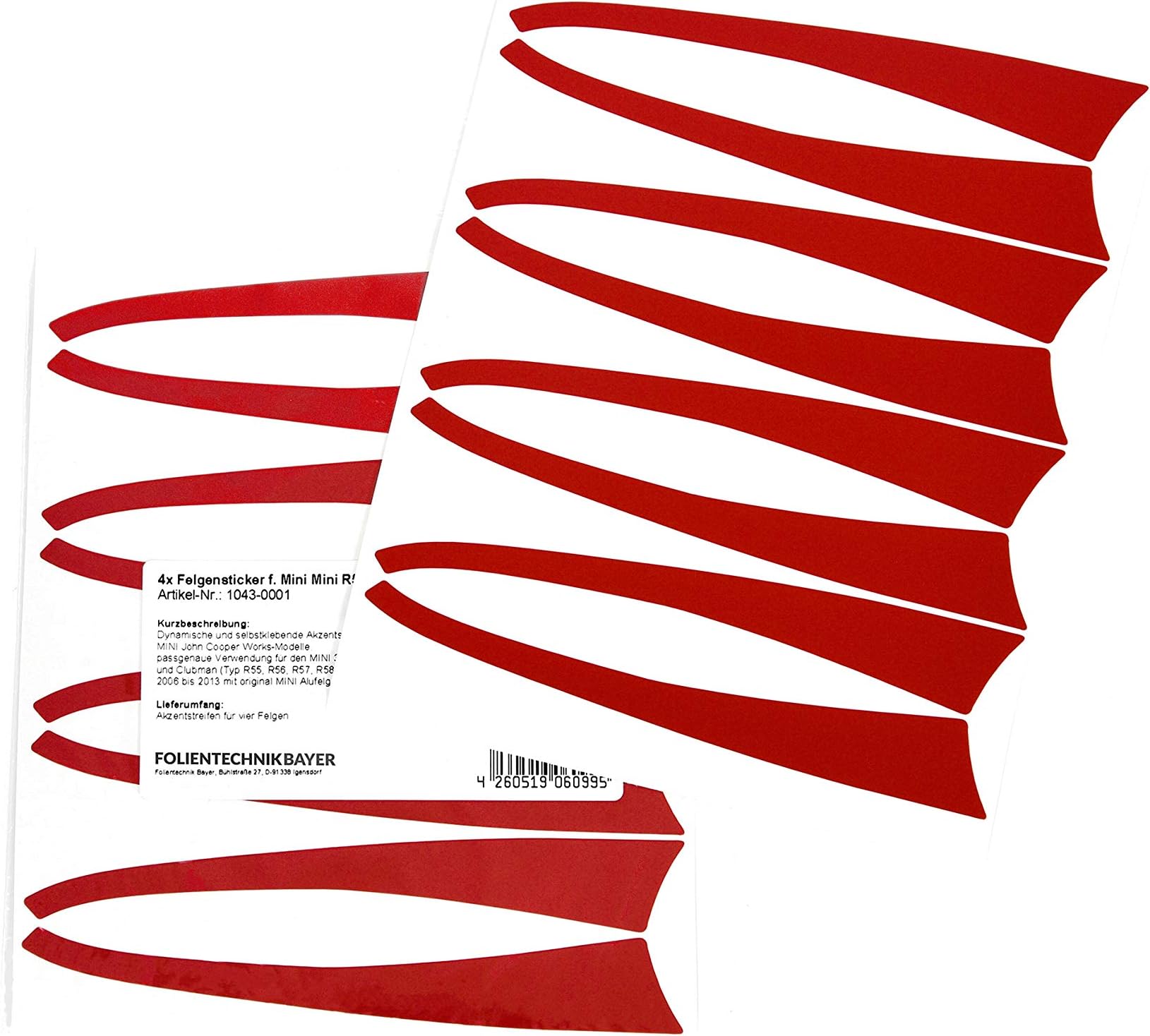 Folientechnik Bayer 1043 Rim Sticker for Mini R55 R56 R57 R58 R59
