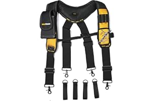 MELOTOUGH Magnetic Tool Belt Suspenders with Magnetic WristBand for Work Belt Padded Suspenders Constrcution
