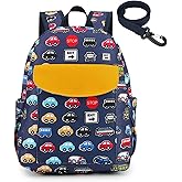 willikiva Cute Zoo Little 2d Backpack Kid Backpacks for Girls and Boys Toddler Backpack Waterproof Preschool Safety Harness Leash(DeepBlue Bus)