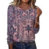 TCOT Women Long Sleeve Crew Neck Tee Tops Trendy Casual Dressy Blouses Spring Clothes Pullover Shirts