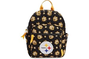 Vera Bradley Women's Cotton Nfl Small Backpack (Multiple Teams Available), Pittsburghsteelersonblack/Yellowbandana, One Size