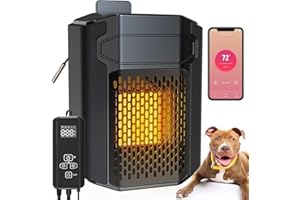 Dog House Heater With Thermostat, Kiroto Dog House Heater 500 Watt With Wifi Control, Pet Heater For Doghouse, Dog House Heaters for Outside Dog House Outdoor with 6.5FT External Temperature Probe