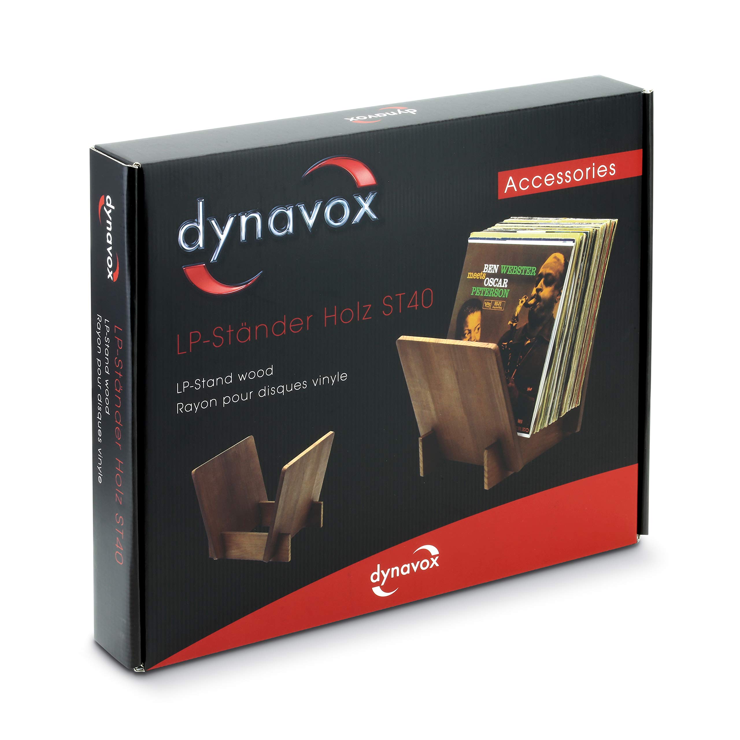Dynavox LP-Ständer ST40, Aufbewahrungs-Box für Vinyl-Schallplatten aus Kiefernholz, für bis zu 40 LP's und Singles, Hellbraun 4