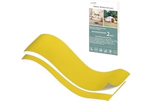 Azobur 2 Pieces Waterproof Extra Large Canvas Repair Tape, Boat Cover Repair Kit, Tent Repair Tape, Pop Up Canvas Repair Kit, Suitable for Various Fabric Repair (Yellow)