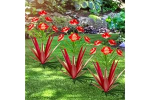 HOMIGHT Metal Agave Plant Outdoor Decoration Outdoor Garden Decoration Daffodils Flowers Mexican Yard Art Daffodils Flowers Decorative Garden Gift (red)
