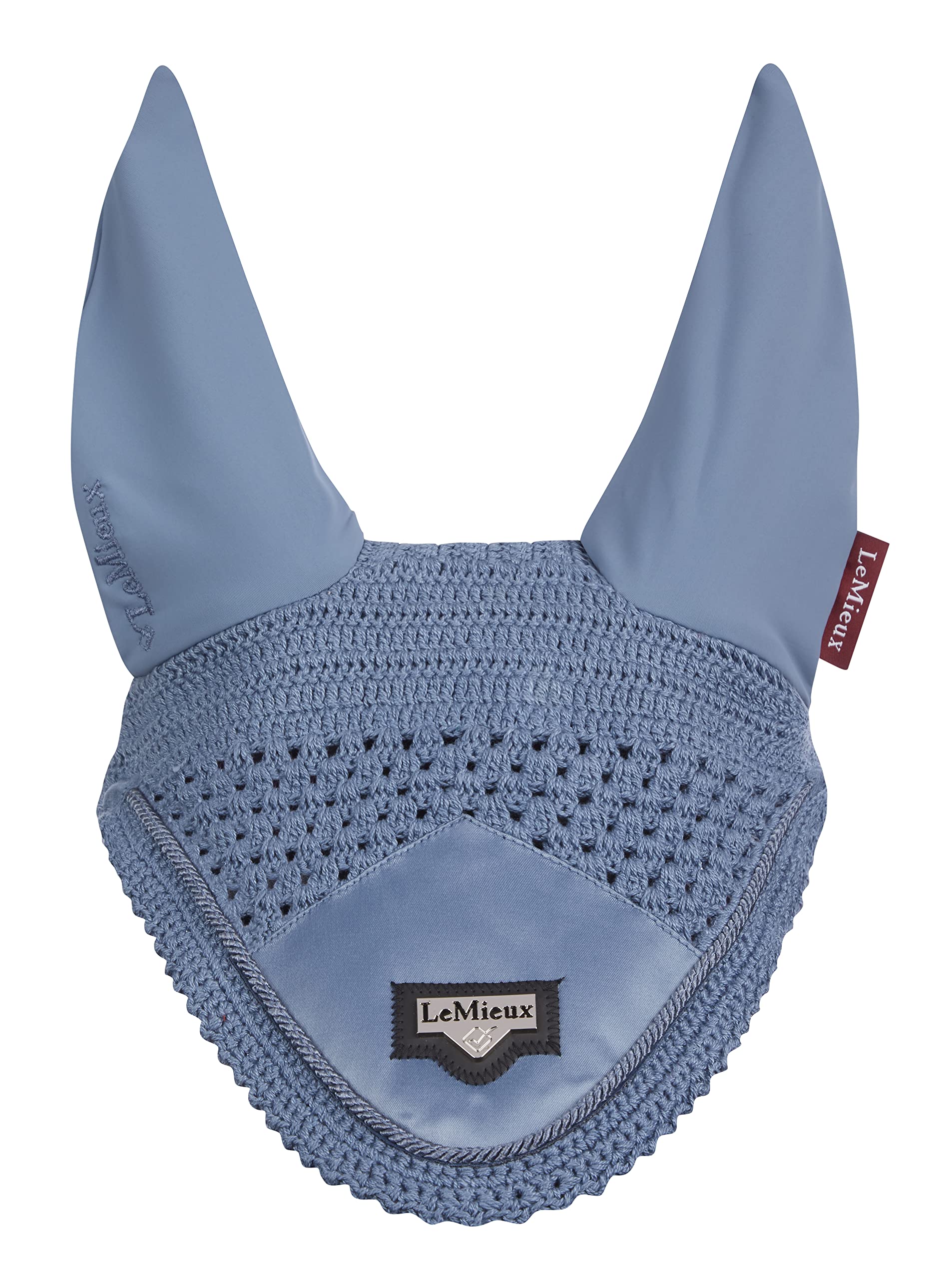 LeMieux Loire Fly Hood for Horses - Ice Blue - Stylish Hand Knitted Crotchet - Soft & Stretchy - Medium — image 1