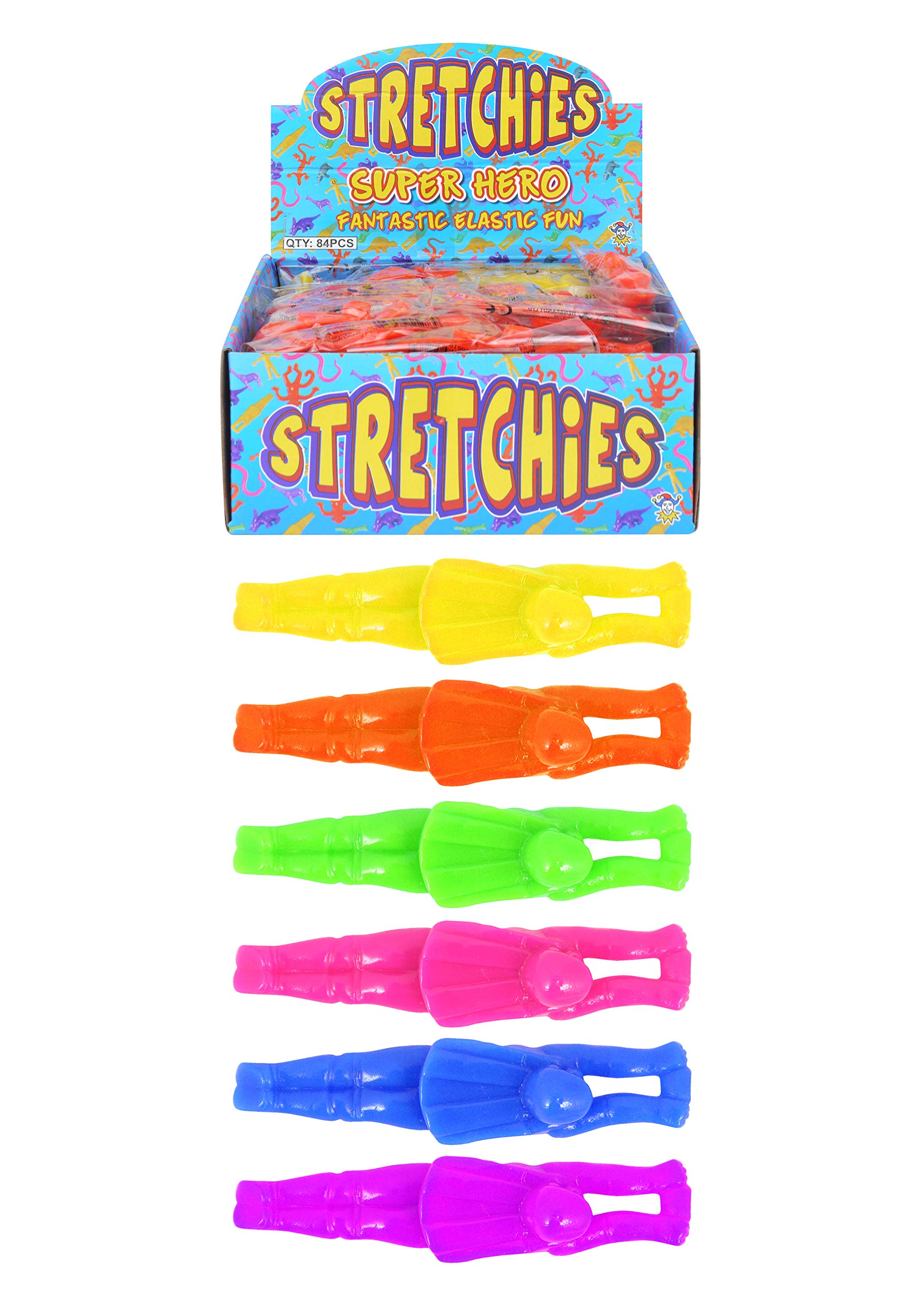 Pack of 12 - Stretchy Flying Super Heroes - Great Boys Party Bag Fillers