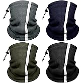 Jelbolin Winter Neck Warmer Gaiter for Men: 4 Pack Reflective Face Mask Cover Hi Vis Balaclava for Outdoor Work Sports Safety