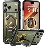 TONGATE for iPhone 17 Pro Case with 360° Spin Magnetic Stand, [Compatible with MagSafe][Military-Grade Protection] with Screen Protector & Camera Control Cover for iPhone 17 Pro, Green