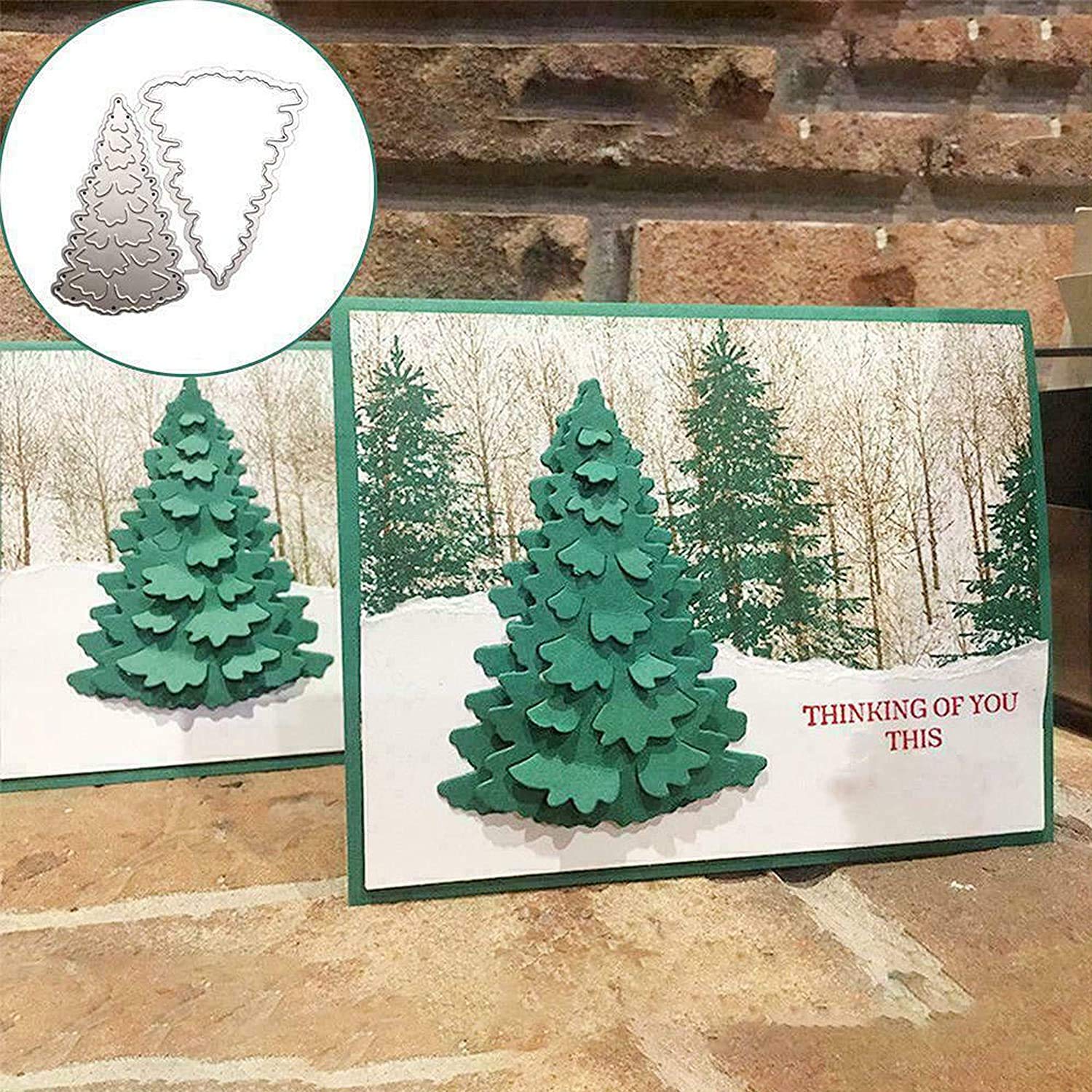Christmas Tree Metal Die Cuts,Merry Christmas Tree Snow Cutting Dies Cut Stencils for DIY Embossing Photo Decorative Paper Dies Scrapbooking Card Making