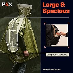 PREPARED4X Emergency Poncho with Mylar Blanket
