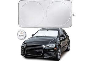 EcoNour Car Windshield Sun Shade | 2025 Upgraded Innovative No-Light-Pass Technology for Maximum Coverage | Foldable Sun Shade Keeps Your Vehicle Cool | Must-Have Car Accessories | Small (59" x 29")