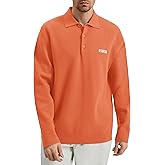 K-Swiss Men's Knit Polo Shirts - Long Sleeve Polo Sweaters Shirt Classic Collared Button Casual Work Golf