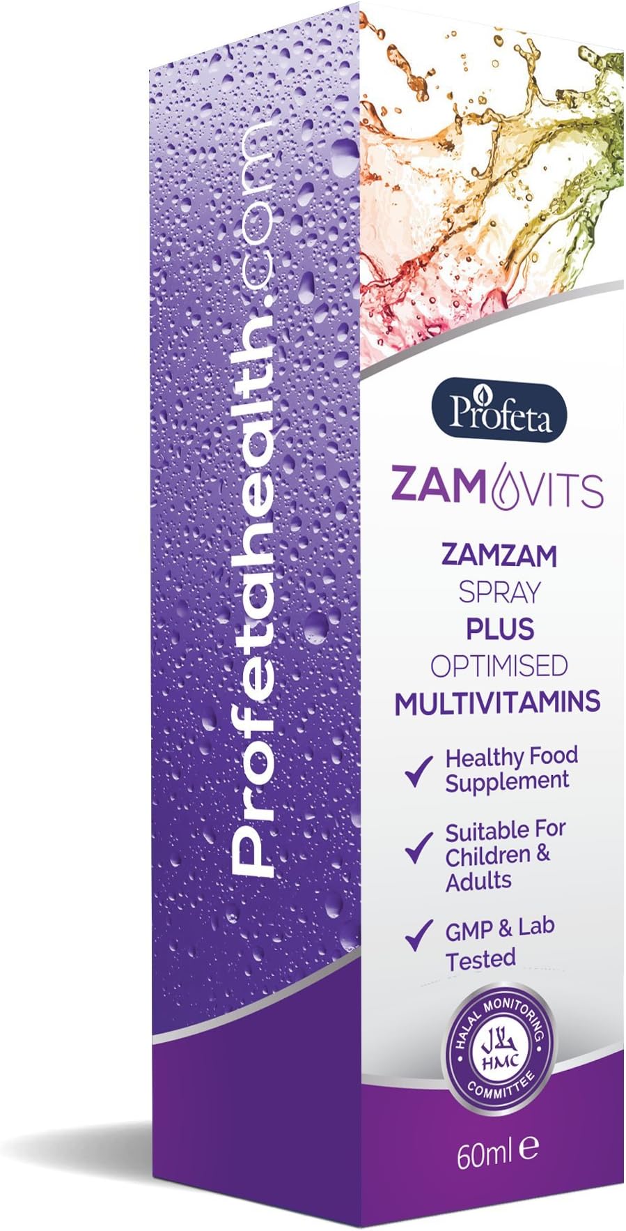 ZamVits Optimised Multivitamins With Pure ZamZam Water | HMC Certified Halal Multivitamins oral spray for Men, Women and Children | 60ml
