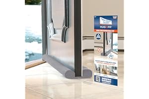 Twin Draft Guard Hug N Fit, Original Dual Draft Stopper Instantly Blocks Air from Entering, Water Repellent, Fits 28”-36” Length with 2” Energy Saver Tube