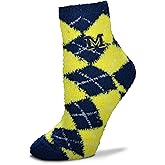 For Bare Feet NCAA Argyle Fuzzy Sleep Socks-Medium