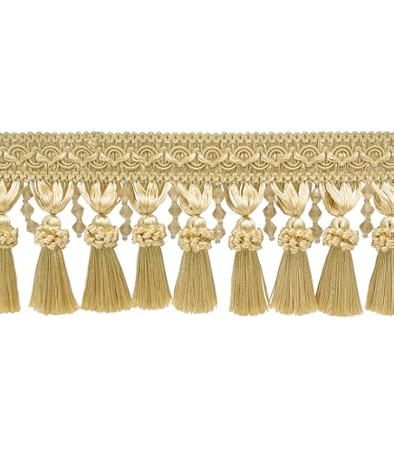 DÉCOPRO 6 Inch Long Light Gold Bullion Fringe Trim, Basic