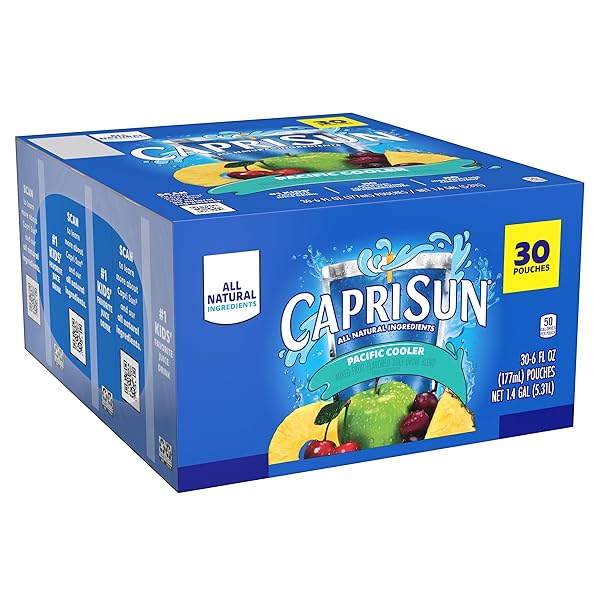 CAPRI SUN PACIFIC COOLER MIXED FRUIT FLAVORED JUICE DRINK BLEND, 30 CT BOX, 6 FL OZ POUCHES