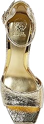 Vince Camuto Women's FEBE Heeled Sandal, Gold, 7