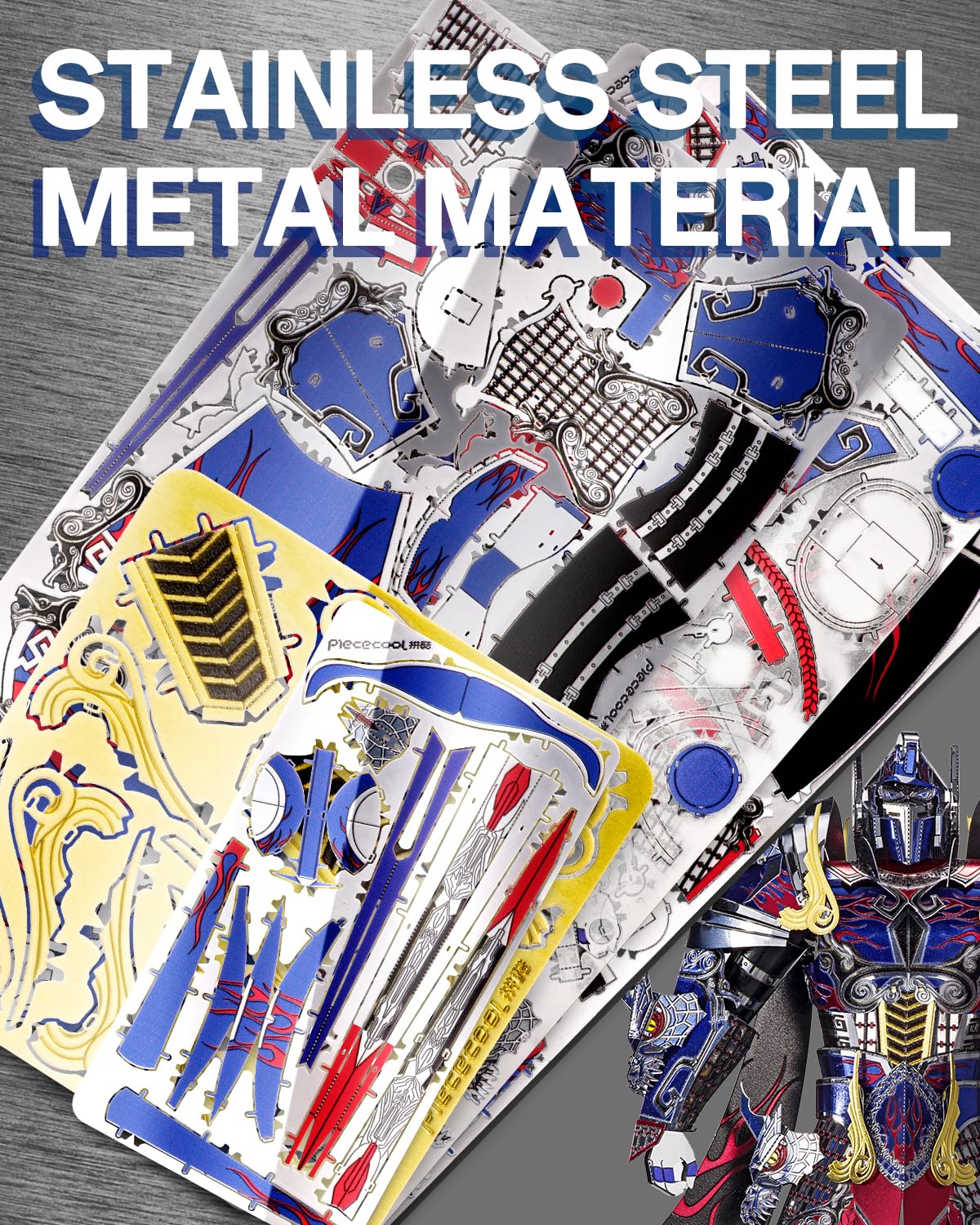 Piececool 3D Metal Puzzles Mecha Model Kits-The Titan Figure Model Building Blocks Kits for Adults, DIY Brain Teaser 3D Puzzle for Men Teen Students Hobbies Fidget Gifts -157 Pcs