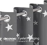 Deconovo Star Foil Printed Thermal Blackout Curtains 2 Panels 66x90 Grey view 4