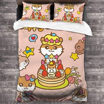 Amazon Co Jp 布団カバー 3点セットコロコロクリリン1 寝室の寝具ウォッシュドコットンスリーピース学生寮子供部屋ユニセックス冬寝具ファッションキュートスーツオールシーズンお手入れが簡単 ホーム キッチン