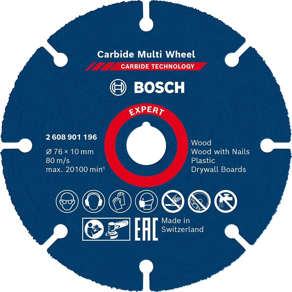 Bosch EXPERT Carbide Multi Wheel Cutting Disc 76 mm 10 mm bore Mini Grinder
