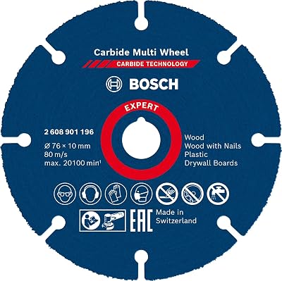 Bosch EXPERT Carbide Multi Wheel Cutting Disc 76 mm 10 mm bore Mini Grinder