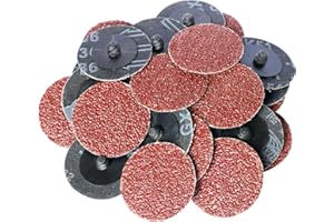 Hiqalty 100Pcs 2" inch Sanding Disc Roll Lock R-Type Sandpaper Quick Change Disc Grinding Pad Abrasive Disc (36)