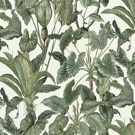 Erismann Paradiso Wallpaper Jungle Green Leaves Paradise Tropical Feature Vinyl - 