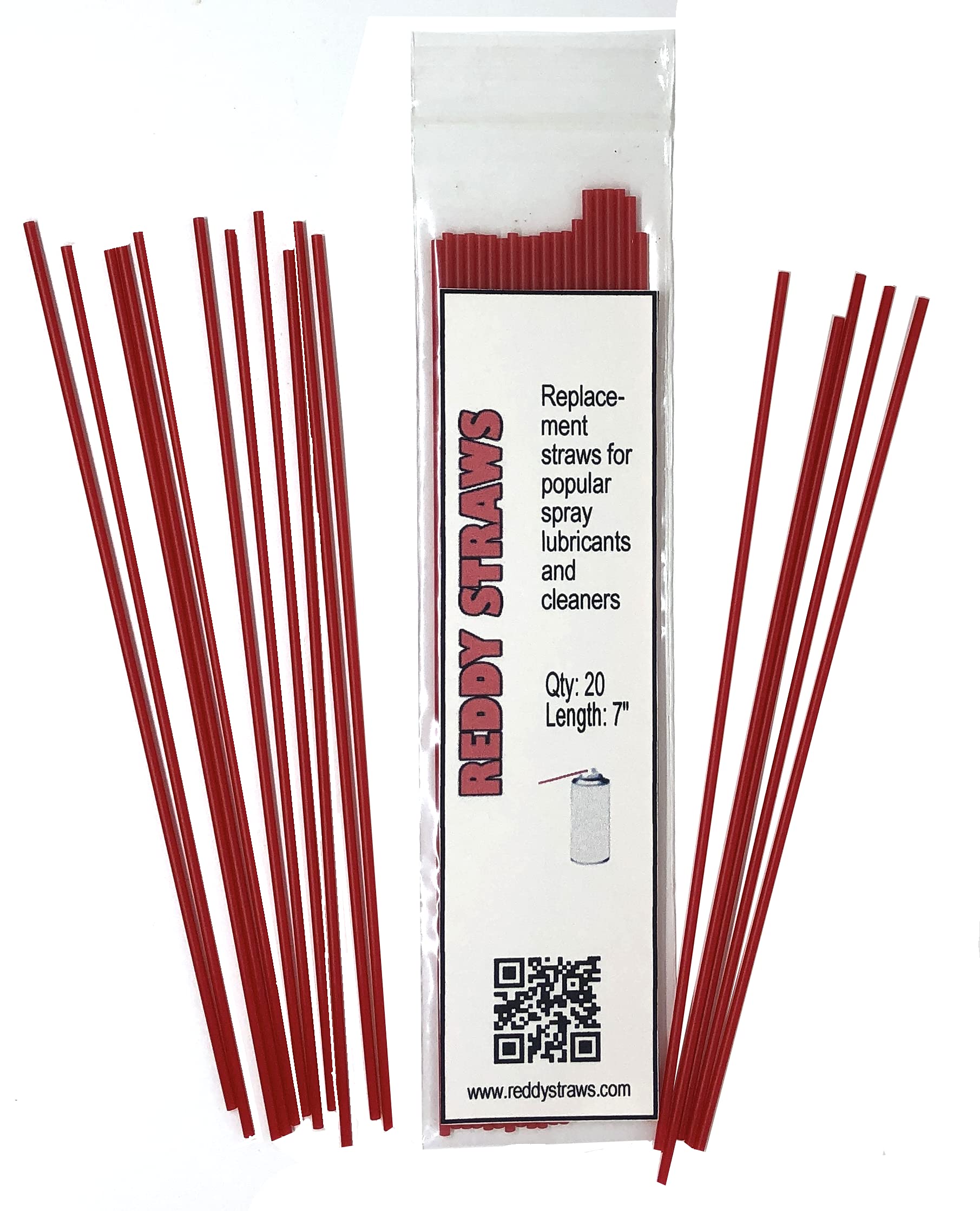 20 Replacement Aerosol Spray Can Tip Plastic 7" Red Straws Oil Cleaner