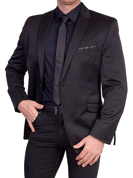 Unbekannt Herren Sakko Regular Fit klassisch Reverskragen Blazer Zweiknopf Jackett Anzug Slim Fit bequem