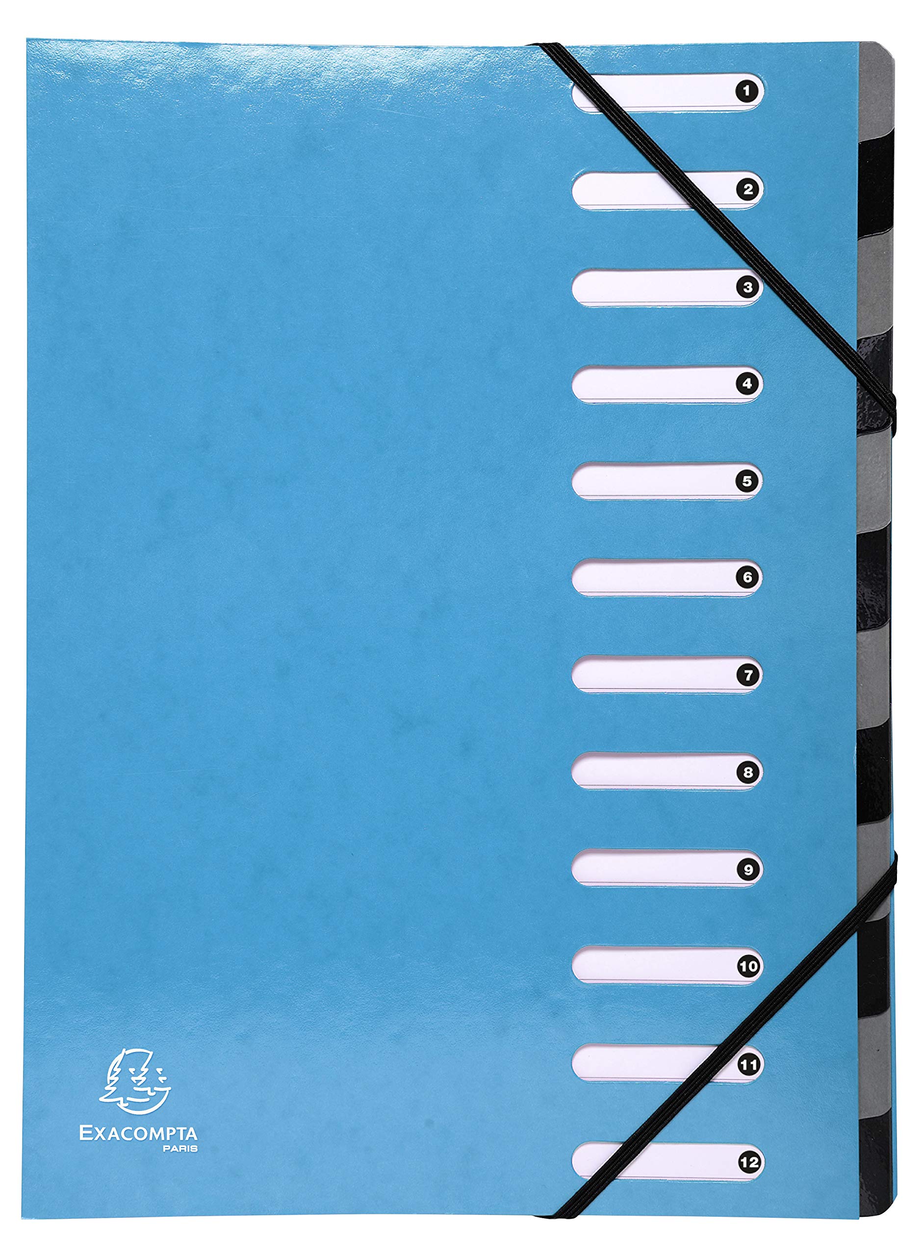 Exacompta 53927E "Iderama" Multipart File with 12 Sections Expanding Spine - Light Blue (Pack of 6)