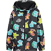 Pokemon Kids Waterproof Jacket - Fleece Lined Rain Coat - Pikachu Official Merchandise - 4-14 Years Kids