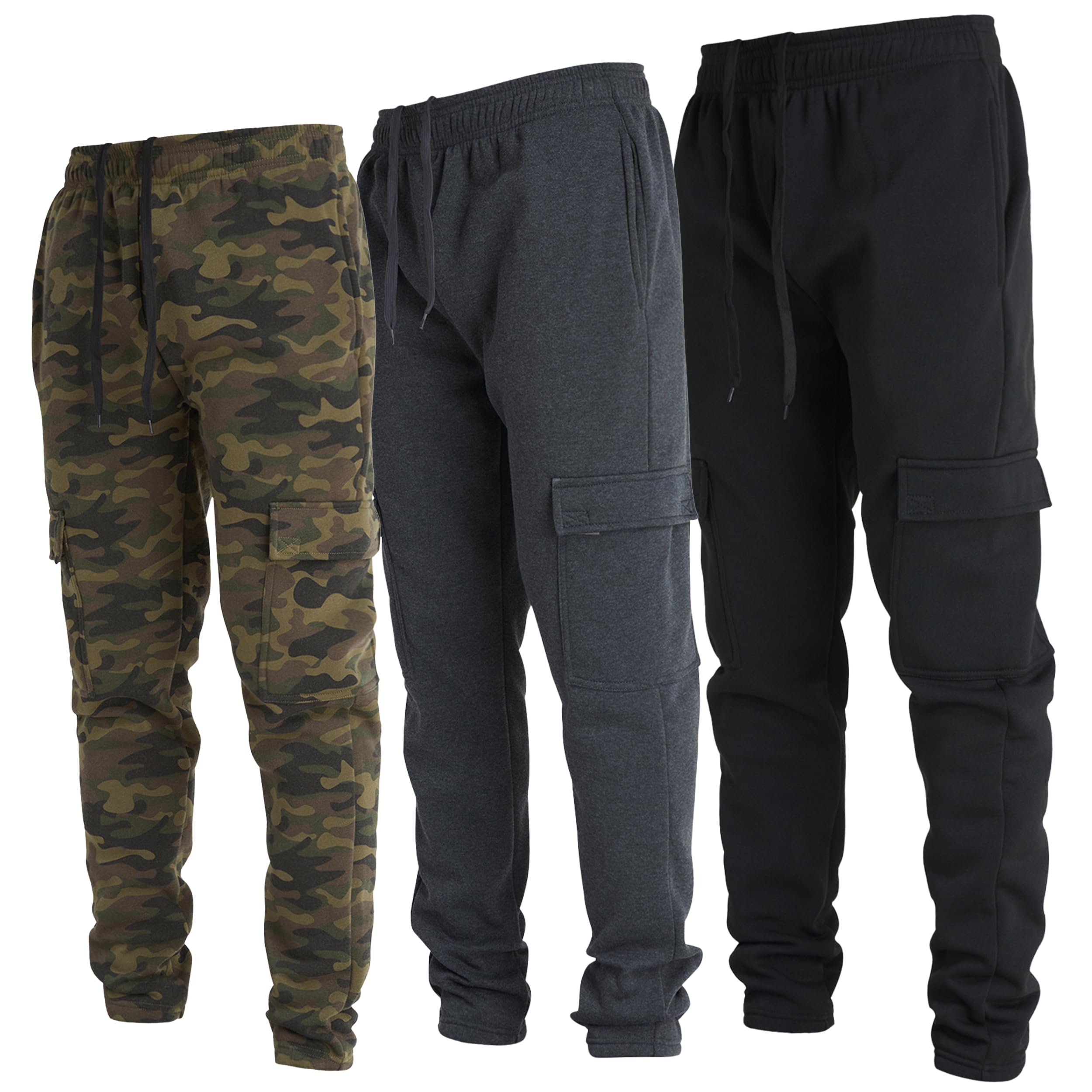 Photo 1 of Ultra Performance 3 Pack Mens Open Bottom Sweatpants with Pockets, Casual Sweatpants for Men