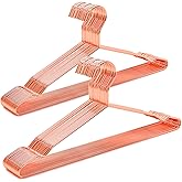 Amber Home 20 Pack 17" Rose Gold Strong Metal Hanger, Copper Clothes Hangers, Heavy Duty Coat Hangers, Standard Suit Hangers for Jacket, Shirt, Dress (Copper, 20)