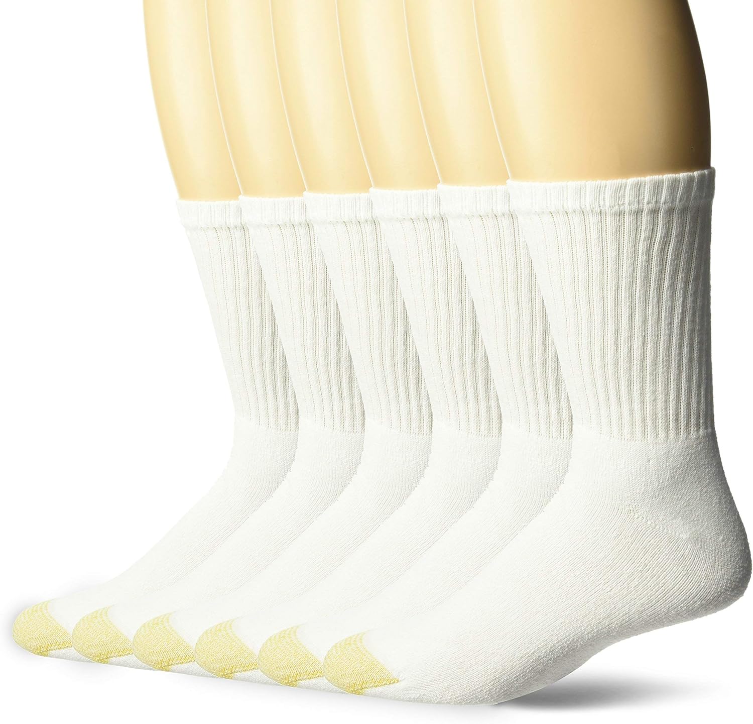 Gold Toe Men's Cotton Short Crew Athletic Sock, 6 Pairs, White, Shoe Size: 6-12.5 at  Men’s Clothing store