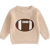 Toddler Baby Boys Football Sweaters Winter Warm Jumpers Clothes Long Sleeve Rugby Embroidery Knitted Pullover Tops