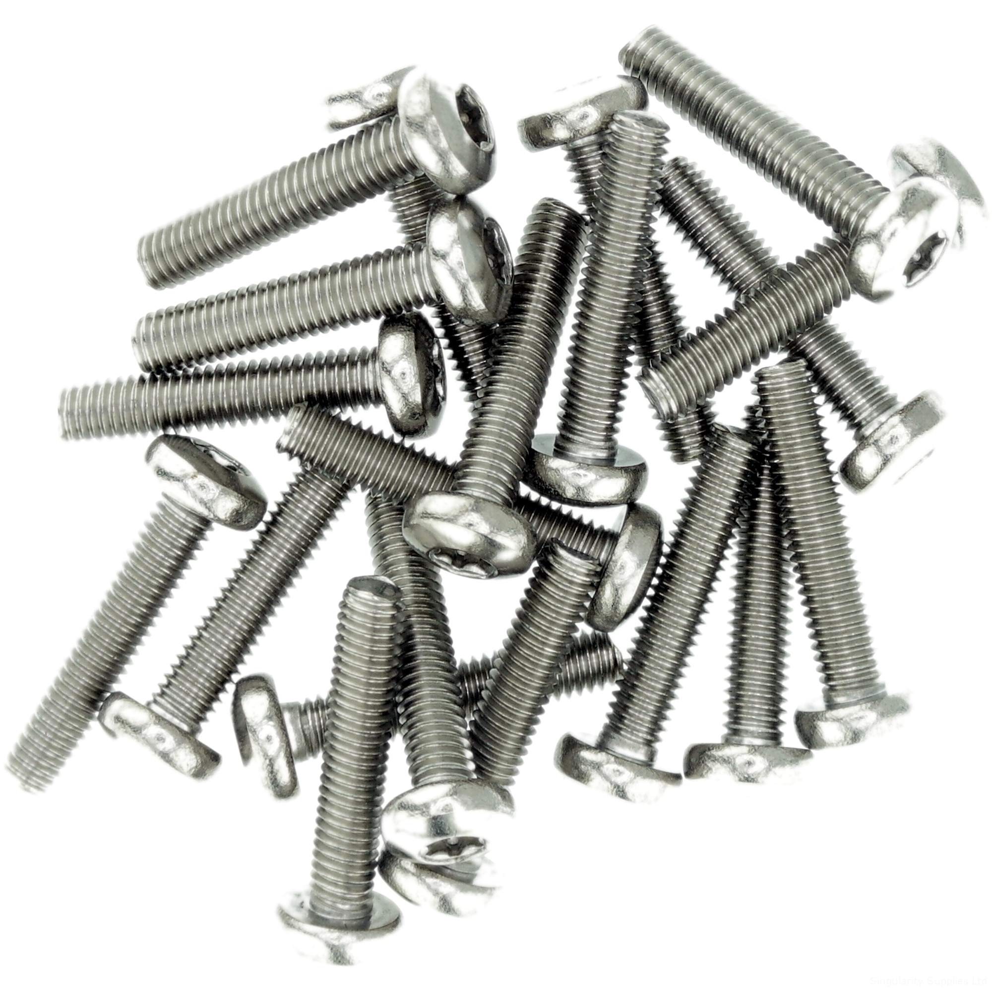 M5 (5mm x 20mm) TX Pan Thread Rolling Screw - Stainless Steel (A2) (Pack of 20)