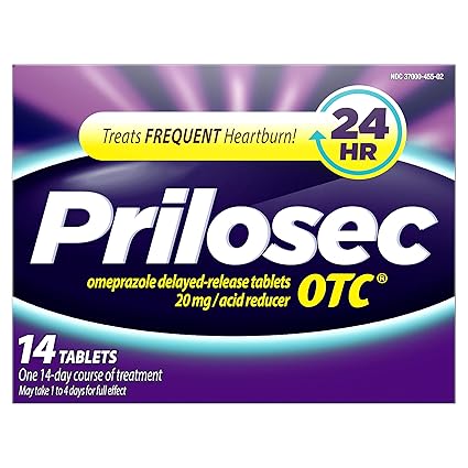Amazon Com Prilosec Otc Frequent Heartburn Medicine And Acid prilosec otc frequent heartburn medicine and acid reducer tablets 14 count omeprazole proton pump inhibitor ppi packaging may vary