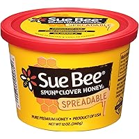 Sue Bee Spun USA Clover Honey, 12 Ounce Sue Bee Pure Premium Clover Honey From USA Beekeepers